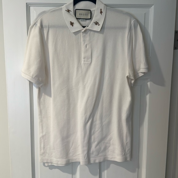 Men’s Gucci white polo collar design
